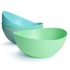 9.6'' Serving Bowls, 84oz Bamboo Fiber Salad Bowl Set of 4, Deep Serving Bowls Set, Large Oval Individual Bowls for Eating Salad/Pasta/Cereal/Pho, Ideal for Home & Restaurant (Matte White)