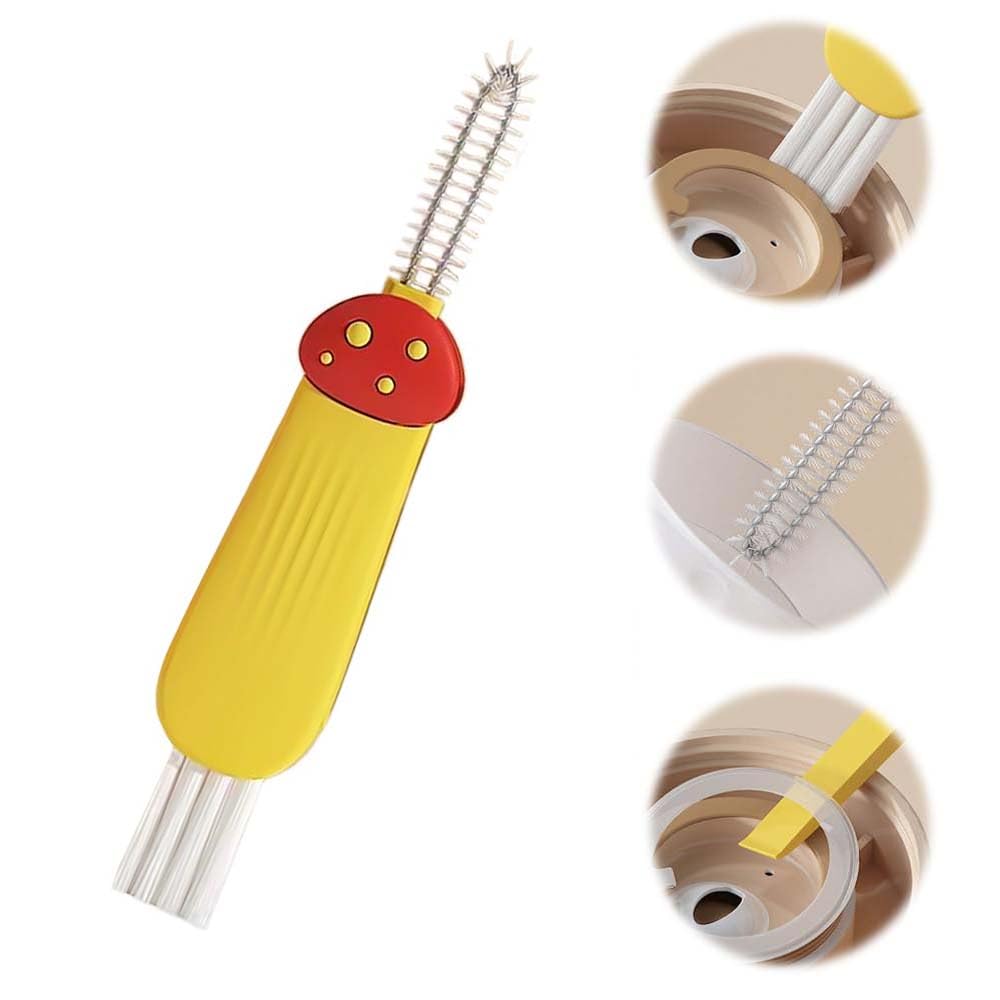 3 in 1 Cup Lid Cleaning Brush, 2024 Multifunctional Crevice Portable Cup Lid Cleaning Brush for Bottle Gap Tight Spaces Cup (B-Green)