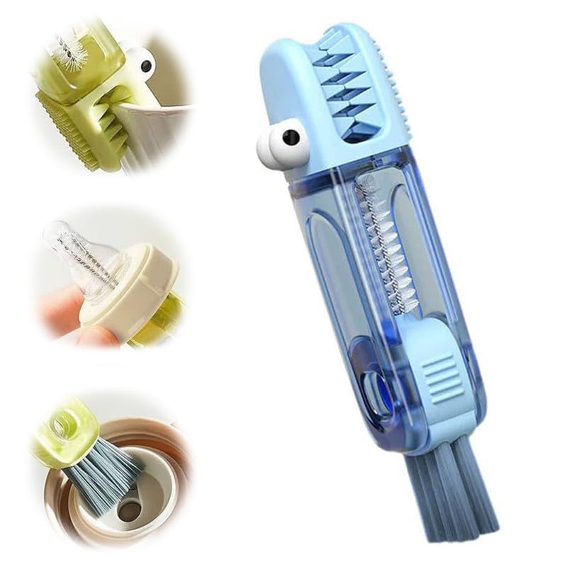 3 in 1 Cup Lid Cleaning Brush, 2024 Multifunctional Crevice Portable Cup Lid Cleaning Brush for Bottle Gap Tight Spaces Cup (B-Green)