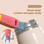 3 in 1 Cup Lid Cleaning Brush, 2024 Multifunctional Crevice Portable Cup Lid Cleaning Brush for Bottle Gap Tight Spaces Cup (B-Green)