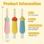 3 in 1 Cup Lid Cleaning Brush, 2024 Multifunctional Crevice Portable Cup Lid Cleaning Brush for Bottle Gap Tight Spaces Cup (B-Green)