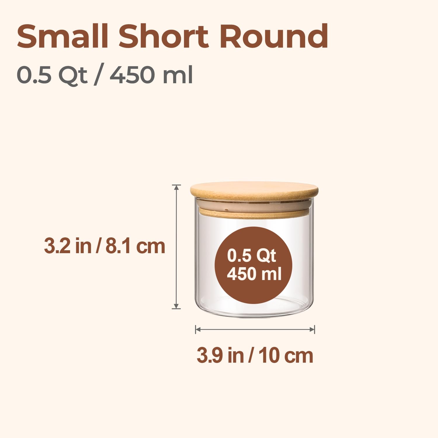 ComSaf 1 Qt Glass Storage Containers with Lids, Glass Jars with Lids, Clear Food Storage Jar, Round Canister Set of 6, Pantry Organizers for Cookie Pasta Flour Rice Tea Coffee Bean