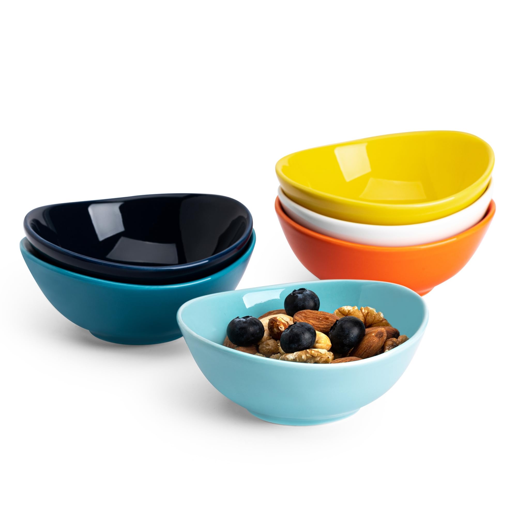 Sweese 4 oz Very Small White Porcelain Bowls - Set of 6 Dipping, Sauce, Salsa & Snack Bowls, Mini Ceramic Bowls for Condiments & Charcuterie