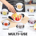 SCHVUBENR 4.72 Inch Large Apple Slicer with 12 Blades - Professional Apple Cutter - Stainless Steel Apple Corer - Sharp Apple Slicer and Corer - Apple Corer Tool - Dishwasher Safe(Black)