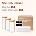 ComSaf 1 Qt Glass Storage Containers with Lids, Glass Jars with Lids, Clear Food Storage Jar, Round Canister Set of 6, Pantry Organizers for Cookie Pasta Flour Rice Tea Coffee Bean