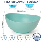 9.6'' Serving Bowls, 84oz Bamboo Fiber Salad Bowl Set of 4, Deep Serving Bowls Set, Large Oval Individual Bowls for Eating Salad/Pasta/Cereal/Pho, Ideal for Home & Restaurant (Matte White)