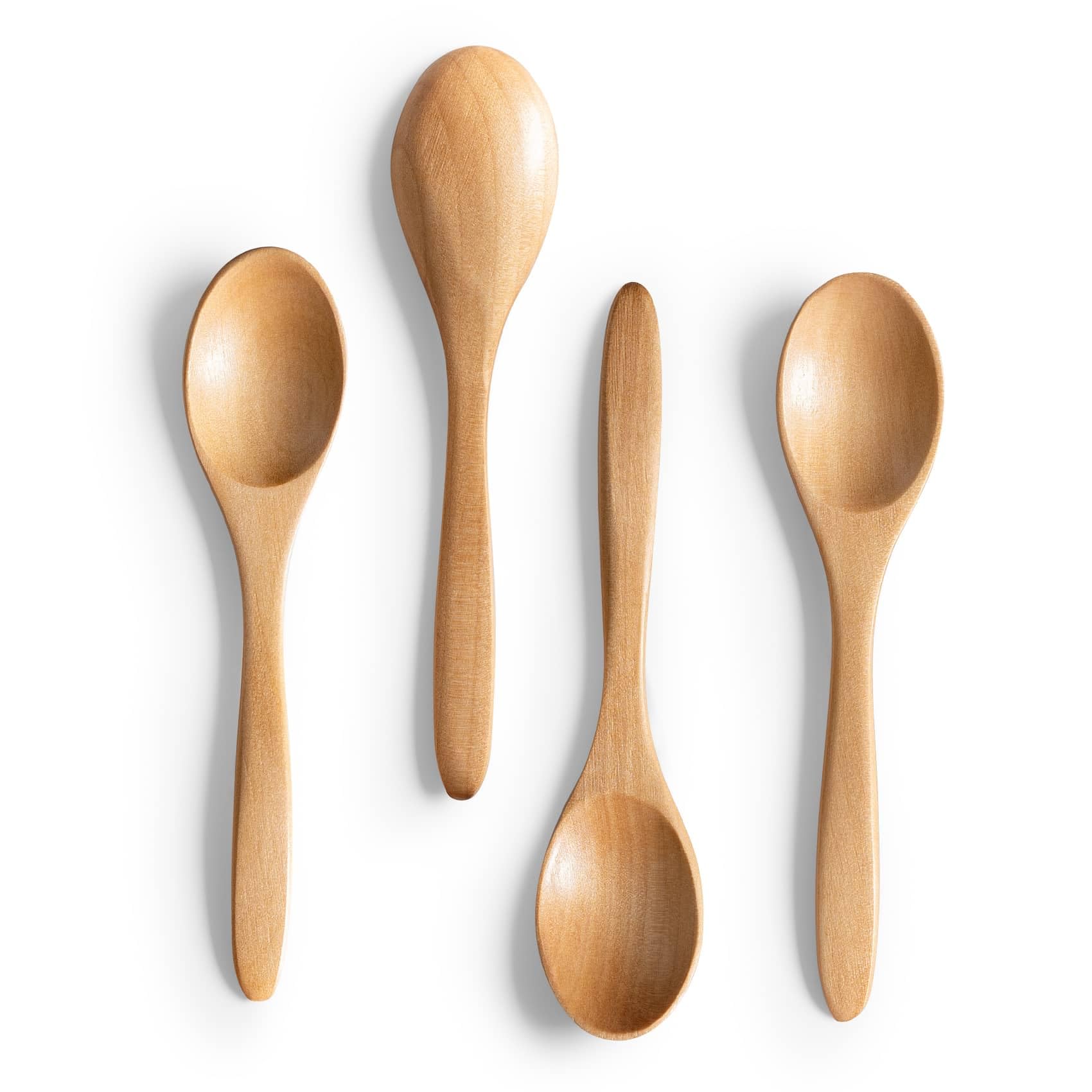 7 PCS Small Wooden Spoons, 5.8 Inch Honey Spoons for Tea, Hardwood Wooden Honey Teaspoon for Coffee, Little Tiny Wood Spoons, Bamboo Table Spoon for stirring, Wooden Spoons for Utensils Set