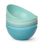 9.6'' Serving Bowls, 84oz Bamboo Fiber Salad Bowl Set of 4, Deep Serving Bowls Set, Large Oval Individual Bowls for Eating Salad/Pasta/Cereal/Pho, Ideal for Home & Restaurant (Matte White)