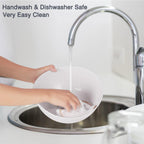 9.6'' Serving Bowls, 84oz Bamboo Fiber Salad Bowl Set of 4, Deep Serving Bowls Set, Large Oval Individual Bowls for Eating Salad/Pasta/Cereal/Pho, Ideal for Home & Restaurant (Matte White)