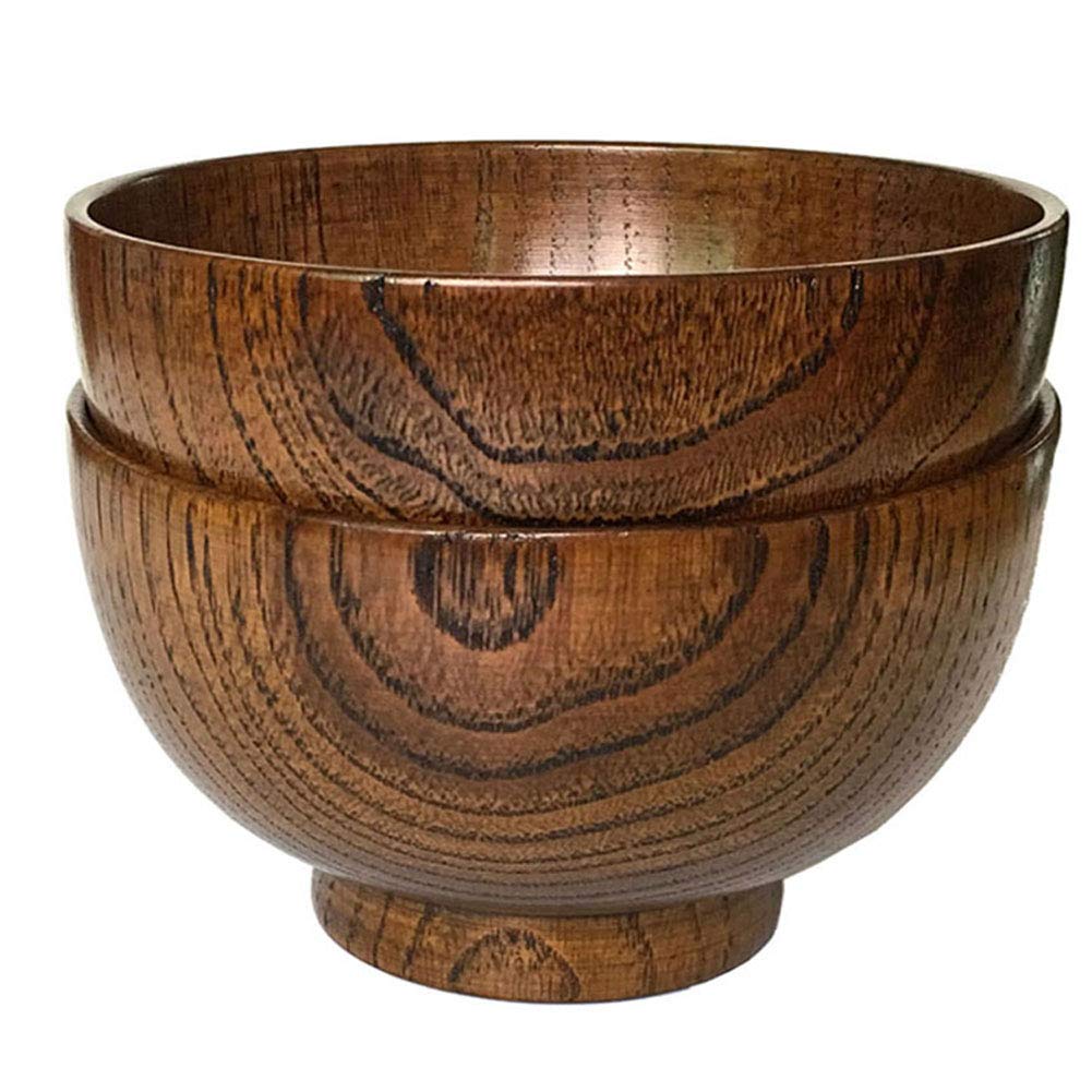 Handmade Wood Bowl, Mug, for Rice, Soup, Dip, Coffee, Tea, Decoration (4PCS Jujube Bowls, M: 4.5'' Dia x 2.6'' High)