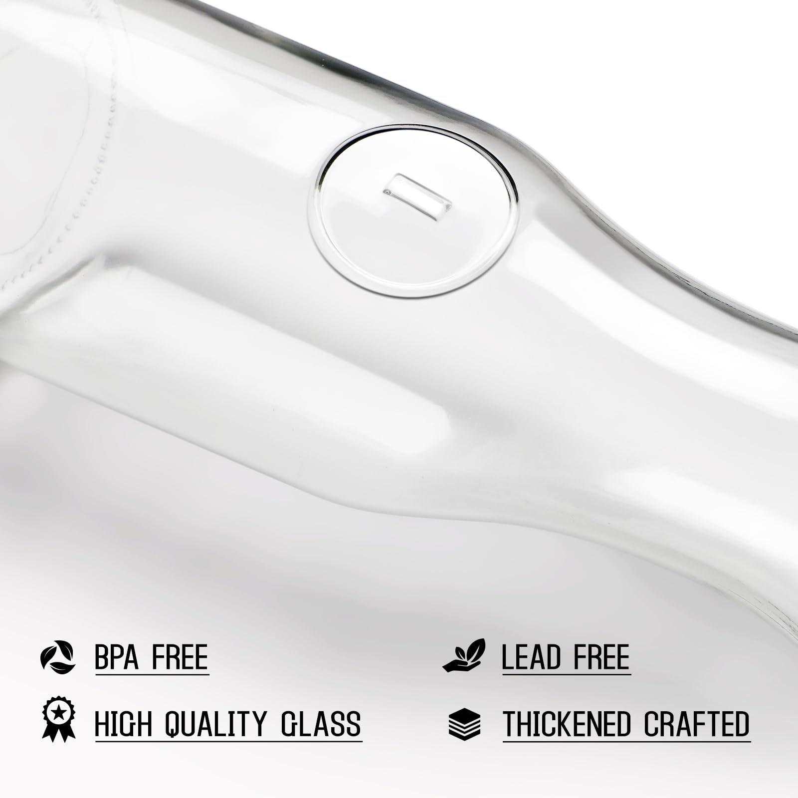 Set of 6 Glass Carafe with Lid, 1 Liter Beverage Serveware Carafe, Clear Glass Pitcher for Mimosa Bar, Brunch, Cold Water, Juice, Milk, Iced Tea, Lemonade