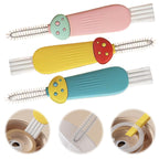 3 in 1 Cup Lid Cleaning Brush, 2024 Multifunctional Crevice Portable Cup Lid Cleaning Brush for Bottle Gap Tight Spaces Cup (B-Green)