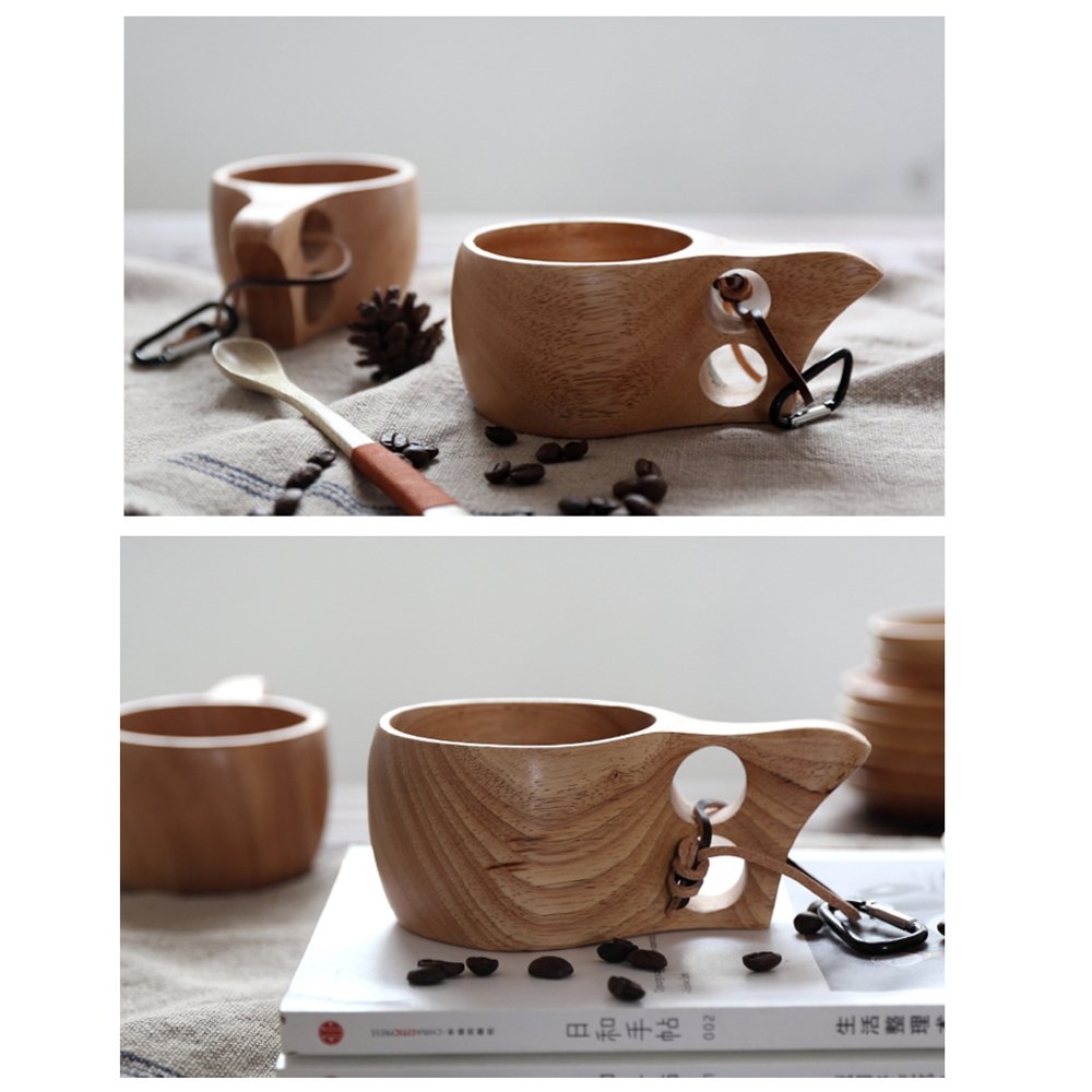 Handmade Wood Bowl, Mug, for Rice, Soup, Dip, Coffee, Tea, Decoration (4PCS Jujube Bowls, M: 4.5'' Dia x 2.6'' High)