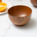 Handmade Wood Bowl, Mug, for Rice, Soup, Dip, Coffee, Tea, Decoration (4PCS Jujube Bowls, M: 4.5'' Dia x 2.6'' High)