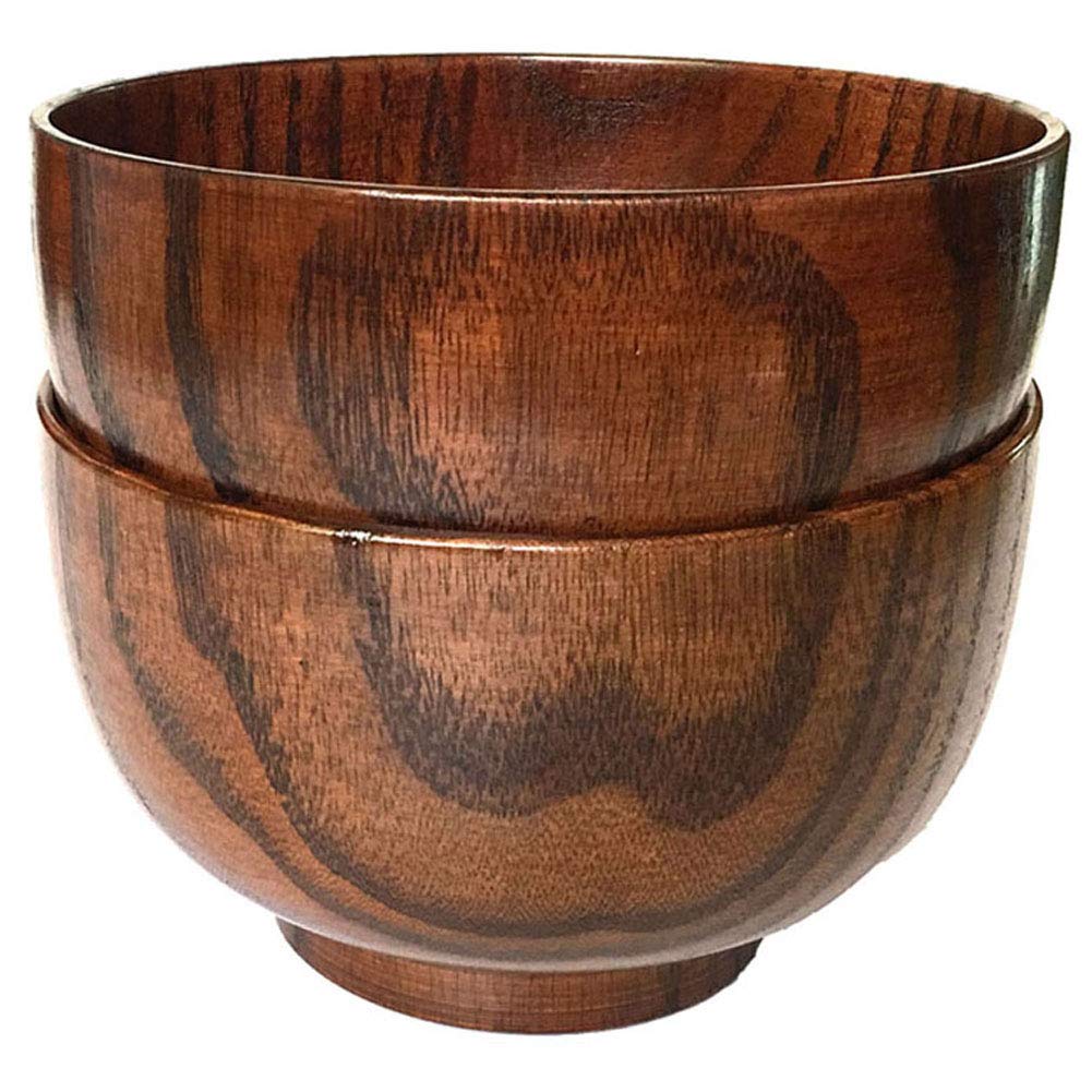 Handmade Wood Bowl, Mug, for Rice, Soup, Dip, Coffee, Tea, Decoration (4PCS Jujube Bowls, M: 4.5'' Dia x 2.6'' High)