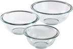 Pyrex Essentials (3-Piece) Glass Mixing Bowls Set For Prepping, Baking and Cooking, Preheated Oven, Dishwasher, Freezer, and Microwave Safe