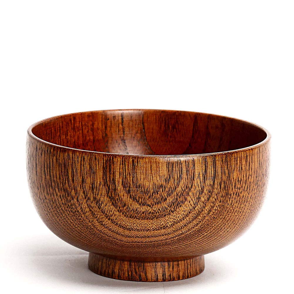 Handmade Wood Bowl, Mug, for Rice, Soup, Dip, Coffee, Tea, Decoration (4PCS Jujube Bowls, M: 4.5'' Dia x 2.6'' High)