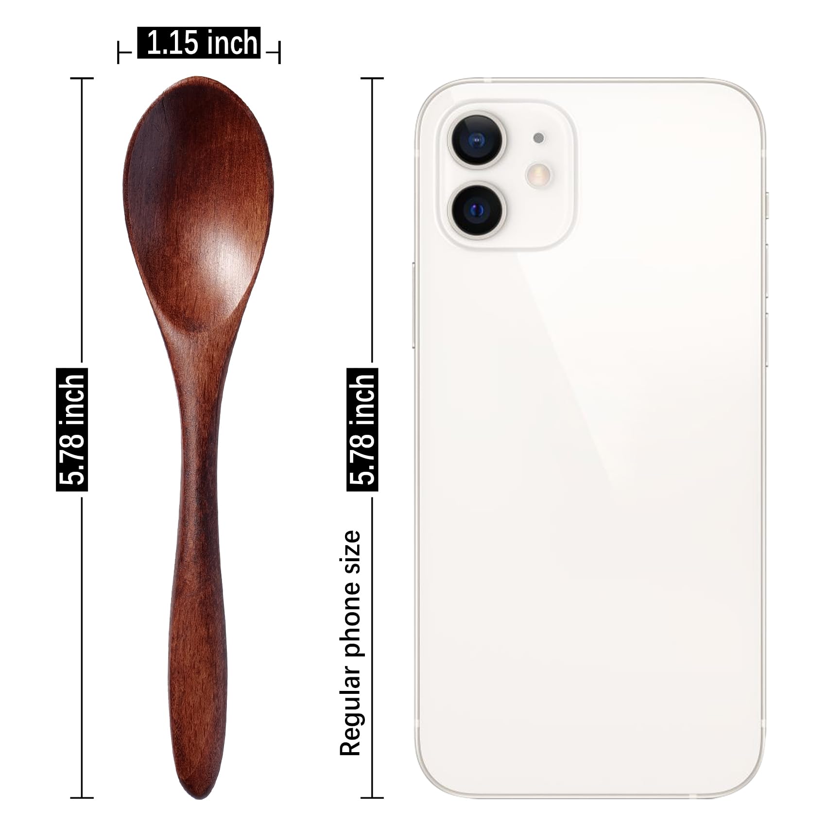 7 PCS Small Wooden Spoons, 5.8 Inch Honey Spoons for Tea, Hardwood Wooden Honey Teaspoon for Coffee, Little Tiny Wood Spoons, Bamboo Table Spoon for stirring, Wooden Spoons for Utensils Set