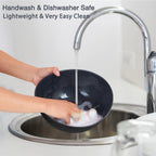 9.6'' Serving Bowls, 84oz Bamboo Fiber Salad Bowl Set of 4, Deep Serving Bowls Set, Large Oval Individual Bowls for Eating Salad/Pasta/Cereal/Pho, Ideal for Home & Restaurant (Matte White)