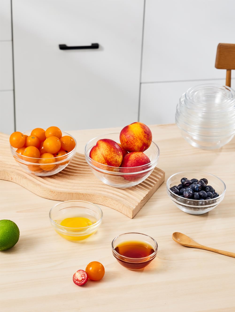 Sweejar 3 inch Small Glass Dipping Bowls set, 3 oz Dipping Sauce Bowls/Dishes, Mini Sauce Bowls for Ketchup, Soy, BBQ, Sushi, Party, 9 pack