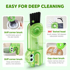3 in 1 Cup Lid Cleaning Brush, 2024 Multifunctional Crevice Portable Cup Lid Cleaning Brush for Bottle Gap Tight Spaces Cup (B-Green)