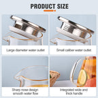 Set of 2 Glass Pitcher with Lid,2 Quart (64 oz / 1.9 Liter) Leak Proof,Glass Water Jugs, BPA-Free,Microwave & Dishwasher Safe Pitcher,Sun & Iced Tea, Sangria,Cold Brew Coffee & More