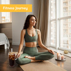 ANOTION Glass Cups with Lids and Straws - 40 Oz Tumbler with Handle and Straw Glass Water Bottles Drinking Glasses with Straws Iced Coffee Cups Travel Coffee Mug Smoothie Tumbler