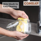 ComSaf Airtight Glass Jars with Lids 17oz Small Food Storage Container Set of 6 - Airtight Canister with Clear Preserving Seal Wire Clip Fastening for Kitchen Canning Pickling Mason jars