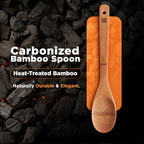 Riveira Premium Brown Bamboo Wooden Spoons for Cooking Set of 9 – Premium Brown Bamboo Wooden Cooking Utensils, Wooden Spatula, Wooden Spoon - Premium Quality Wooden Utensil Set for Non-Toxic Cooking