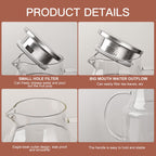 Set of 2 Glass Pitcher with Lid,2 Quart (64 oz / 1.9 Liter) Leak Proof,Glass Water Jugs, BPA-Free,Microwave & Dishwasher Safe Pitcher,Sun & Iced Tea, Sangria,Cold Brew Coffee & More