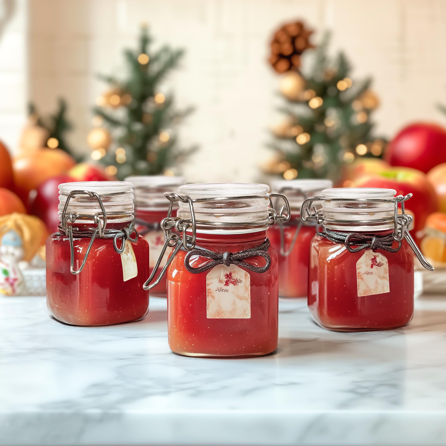 ComSaf Airtight Glass Jars with Lids 17oz Small Food Storage Container Set of 6 - Airtight Canister with Clear Preserving Seal Wire Clip Fastening for Kitchen Canning Pickling Mason jars