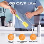 1 Gallon 128oz Glass Pitcher, Water Pitcher with Lid and Spout, Glass Carafe for Hot/Cold Drink, Water Jug for Iced Tea, Coffee, Juice, Milk, Beverage (Extra-Wide Mouth)