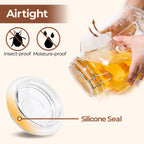 ComSaf Large Glass Jars with Lid 64 oz, Large Mason Jars Set of 3, Glass Canisters with Airtight Lids, Half Gallon Canning Jar with Seal Wire Clip Fastening for Kitchen, Pickle, Flour, Sugar, Cereal