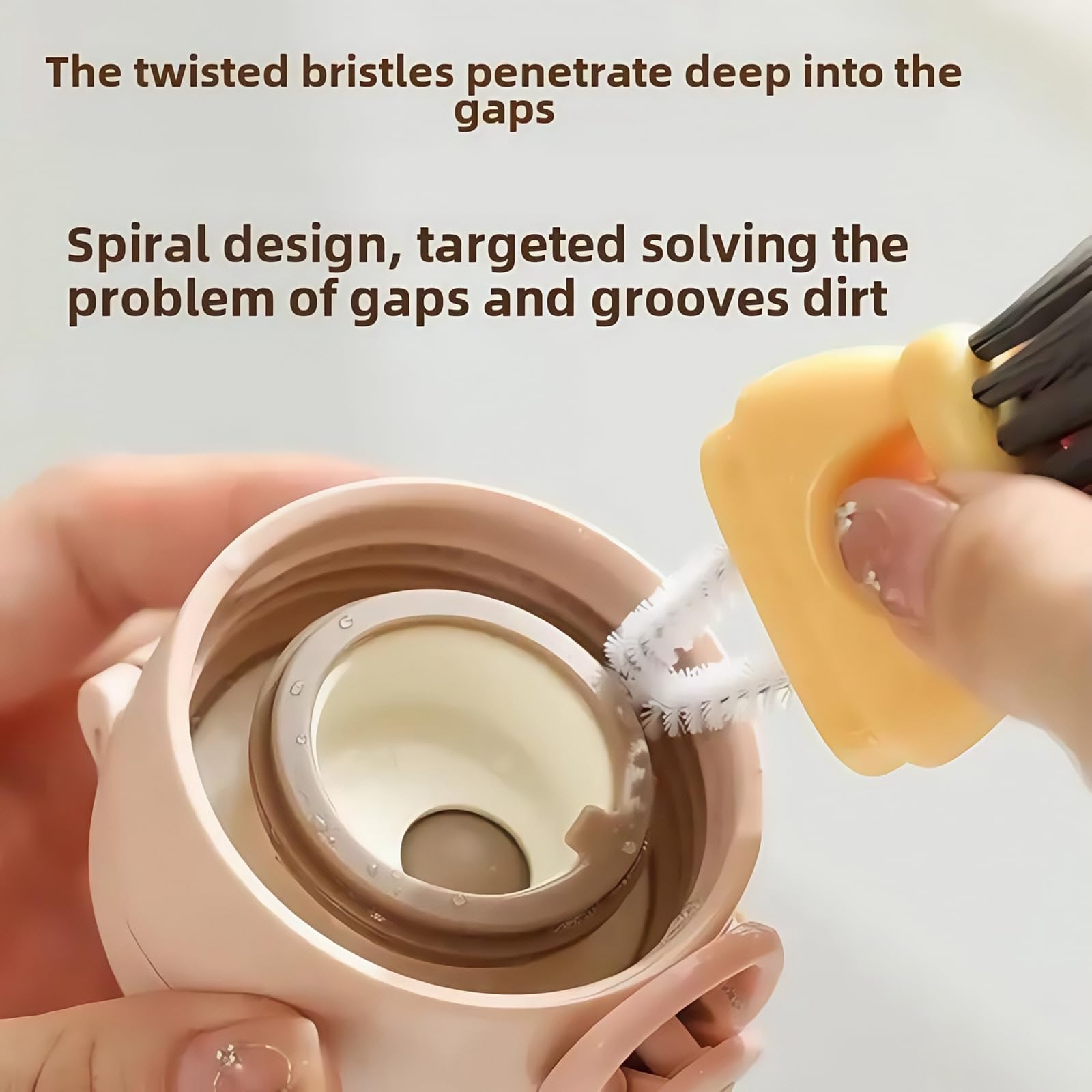 3 in 1 Cup Lid Cleaning Brush, 2024 Multifunctional Crevice Portable Cup Lid Cleaning Brush for Bottle Gap Tight Spaces Cup (B-Green)