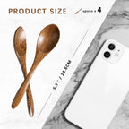 7 PCS Small Wooden Spoons, 5.8 Inch Honey Spoons for Tea, Hardwood Wooden Honey Teaspoon for Coffee, Little Tiny Wood Spoons, Bamboo Table Spoon for stirring, Wooden Spoons for Utensils Set