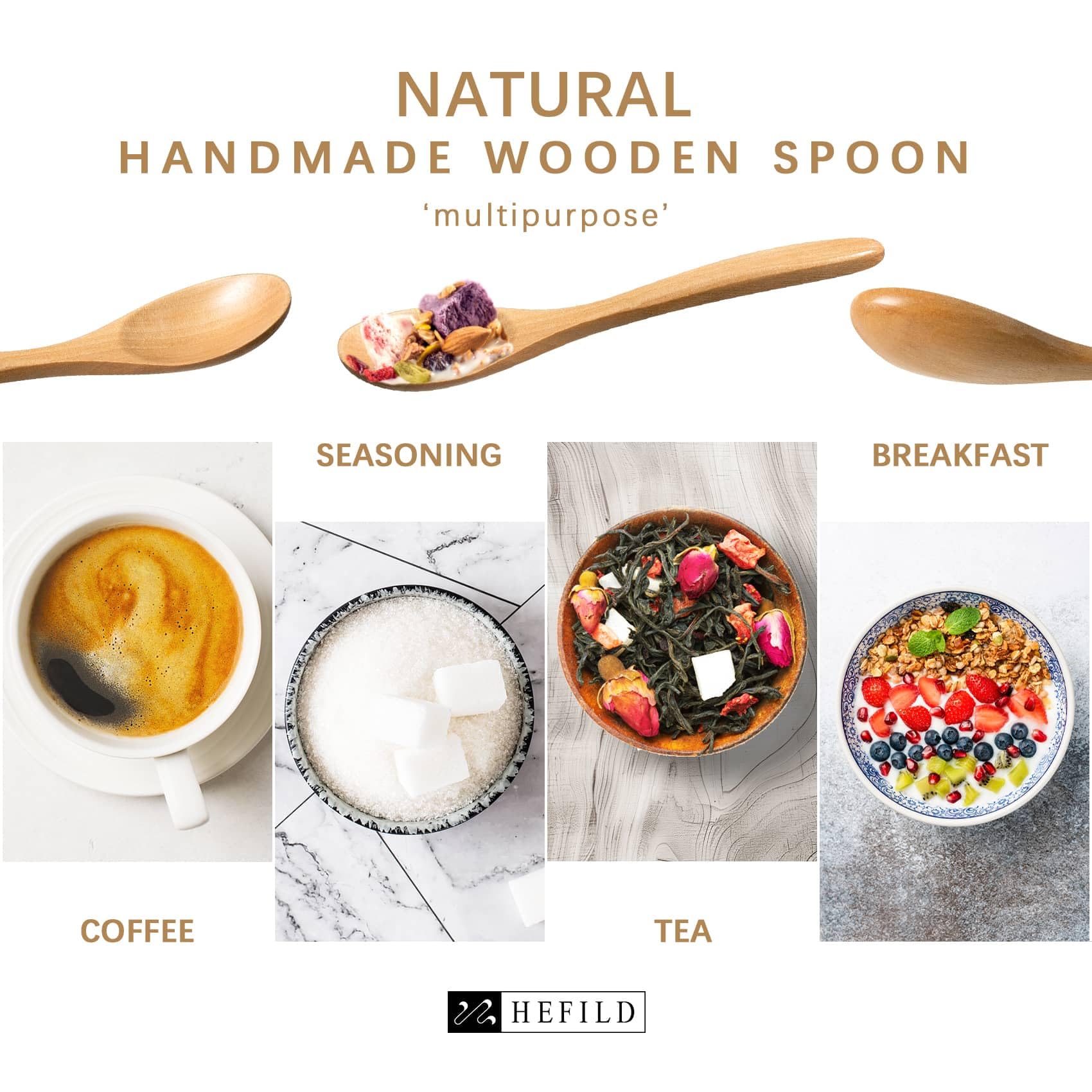 7 PCS Small Wooden Spoons, 5.8 Inch Honey Spoons for Tea, Hardwood Wooden Honey Teaspoon for Coffee, Little Tiny Wood Spoons, Bamboo Table Spoon for stirring, Wooden Spoons for Utensils Set