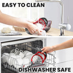 SCHVUBENR 4.72 Inch Large Apple Slicer with 12 Blades - Professional Apple Cutter - Stainless Steel Apple Corer - Sharp Apple Slicer and Corer - Apple Corer Tool - Dishwasher Safe(Black)