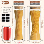 ComSaf 1 Qt Glass Storage Containers with Lids, Glass Jars with Lids, Clear Food Storage Jar, Round Canister Set of 6, Pantry Organizers for Cookie Pasta Flour Rice Tea Coffee Bean