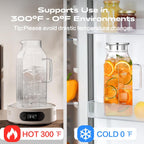 Aofmee 68oz Glass Pitcher for Fridge Door, 2 Liter Square Water Pitcher with Lid and Scale Line, Heat Resistant Tea Pitchers, Leak Proof Juice Jug, Borosilicate Glass Carafe for Hot/Cold Beverage