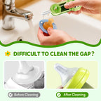 3 in 1 Cup Lid Cleaning Brush, 2024 Multifunctional Crevice Portable Cup Lid Cleaning Brush for Bottle Gap Tight Spaces Cup (B-Green)