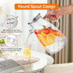 1 Gallon 128oz Glass Pitcher, Water Pitcher with Lid and Spout, Glass Carafe for Hot/Cold Drink, Water Jug for Iced Tea, Coffee, Juice, Milk, Beverage (Extra-Wide Mouth)