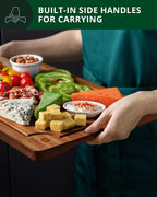ROYAL CRAFT WOOD Wooden Cutting Boards for Kitchen Meal Prep & Serving - Bamboo Wood Serving Board Set - Charcuterie & Chopping Butcher Block for Meat