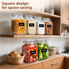 ComSaf Large Glass Jars with Lid 64 oz, Large Mason Jars Set of 3, Glass Canisters with Airtight Lids, Half Gallon Canning Jar with Seal Wire Clip Fastening for Kitchen, Pickle, Flour, Sugar, Cereal