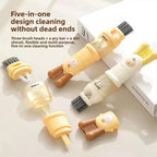 3 in 1 Cup Lid Cleaning Brush, 2024 Multifunctional Crevice Portable Cup Lid Cleaning Brush for Bottle Gap Tight Spaces Cup (B-Green)