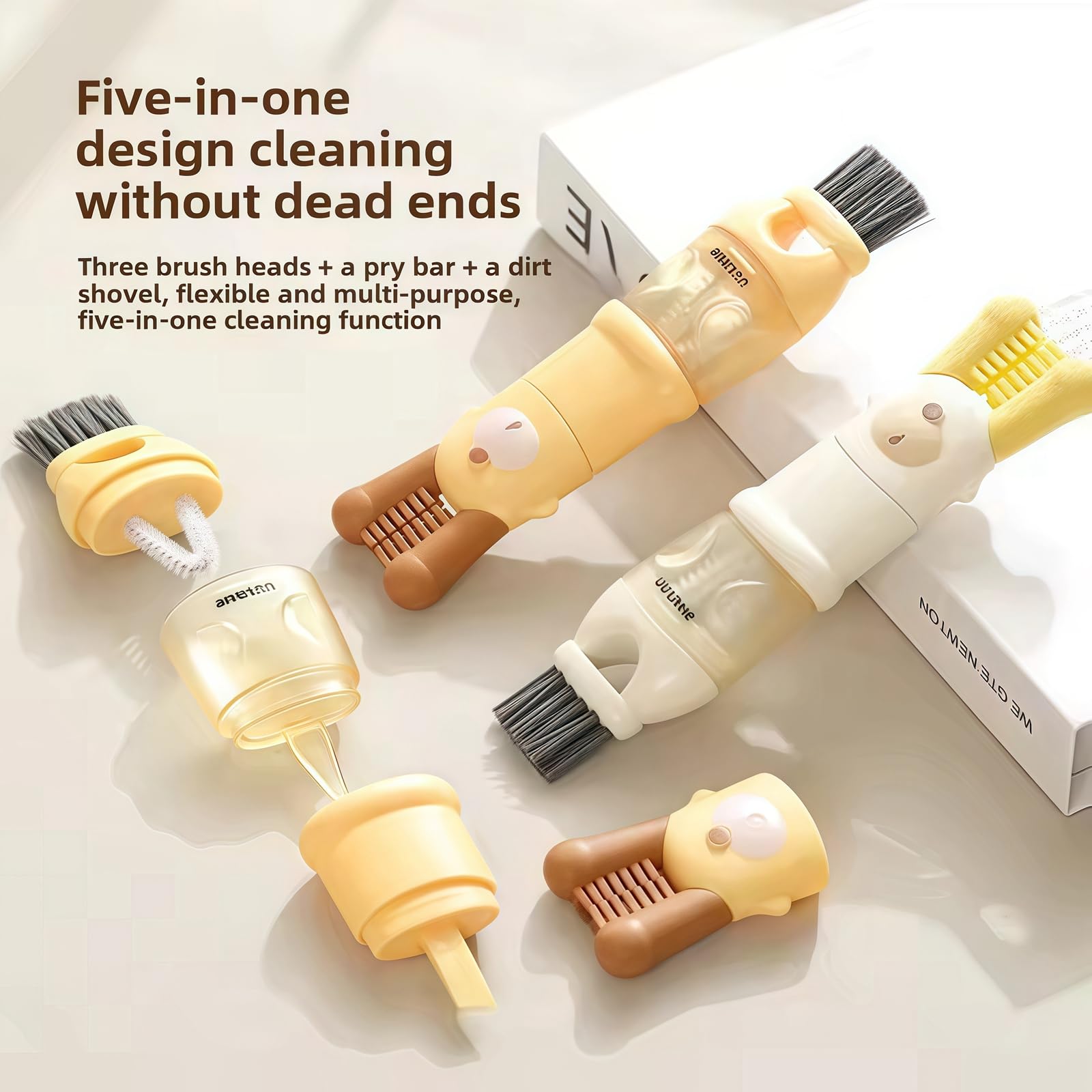 3 in 1 Cup Lid Cleaning Brush, 2024 Multifunctional Crevice Portable Cup Lid Cleaning Brush for Bottle Gap Tight Spaces Cup (B-Green)