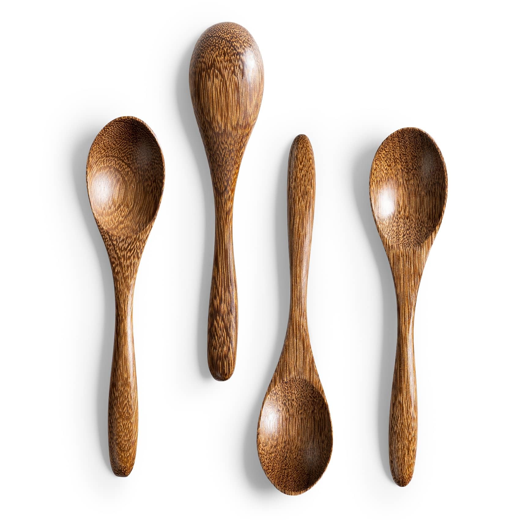 7 PCS Small Wooden Spoons, 5.8 Inch Honey Spoons for Tea, Hardwood Wooden Honey Teaspoon for Coffee, Little Tiny Wood Spoons, Bamboo Table Spoon for stirring, Wooden Spoons for Utensils Set