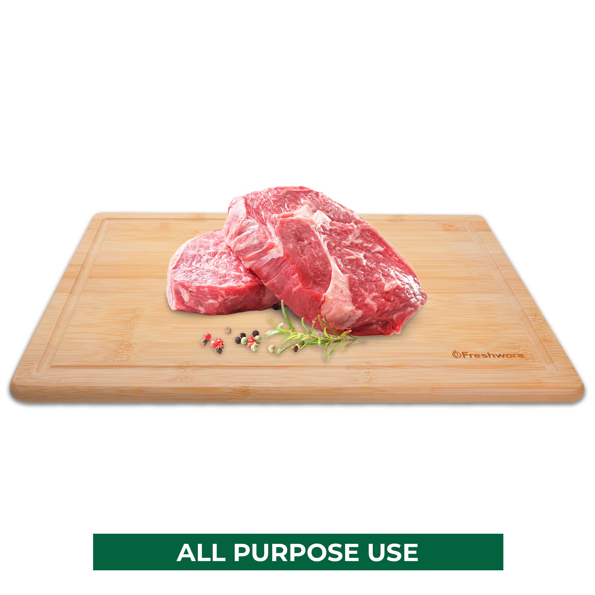 Bamboo Cutting Boards for Kitchen [Set of 3] Wood Cutting Board for Chopping Meat, Vegetables, Fruits, Cheese, Knife Friendly Serving Tray with Handles