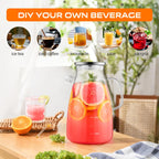 1 Gallon 128oz Glass Pitcher, Water Pitcher with Lid and Spout, Glass Carafe for Hot/Cold Drink, Water Jug for Iced Tea, Coffee, Juice, Milk, Beverage (Extra-Wide Mouth)