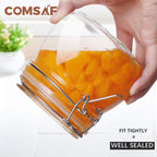 ComSaf Airtight Glass Jars with Lids 17oz Small Food Storage Container Set of 6 - Airtight Canister with Clear Preserving Seal Wire Clip Fastening for Kitchen Canning Pickling Mason jars