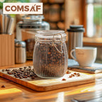 ComSaf Airtight Glass Jars with Lids 17oz Small Food Storage Container Set of 6 - Airtight Canister with Clear Preserving Seal Wire Clip Fastening for Kitchen Canning Pickling Mason jars